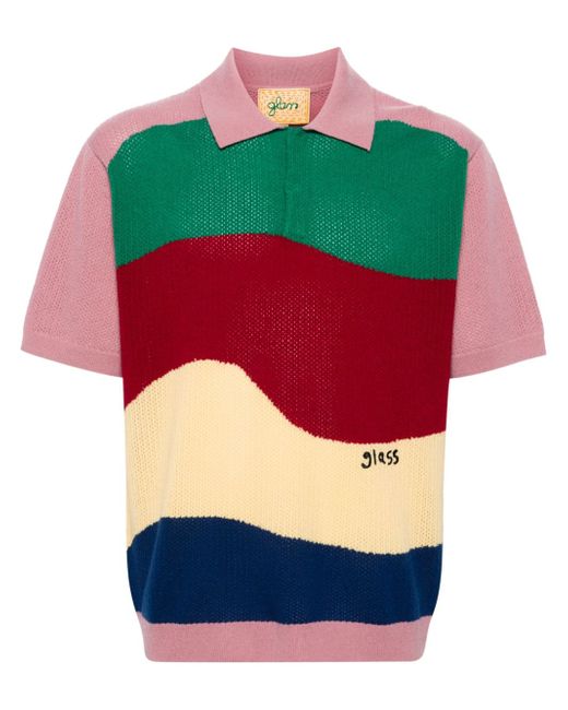 Glass Cypress colour-block polo shirt