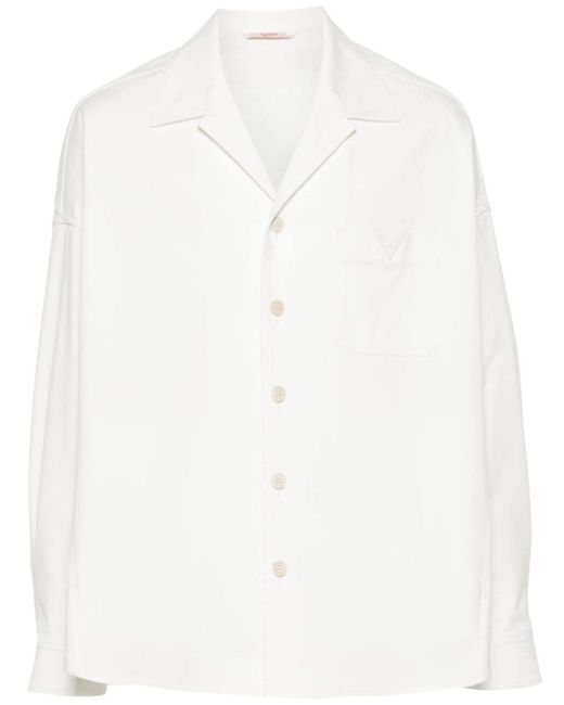 Valentino Garavani rubberized-logo canvas shirt jacket