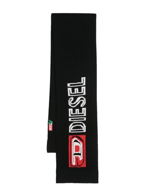 Diesel K-Peff intarsia-logo scarf