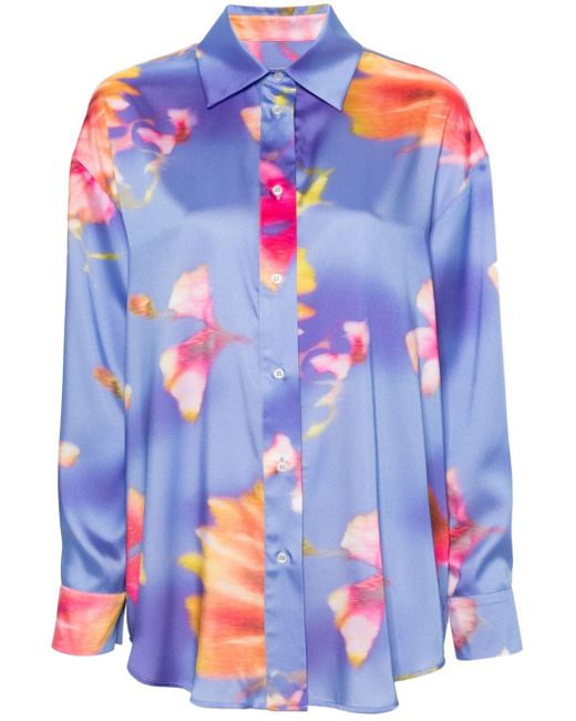 Msgm floral-print satin shirt