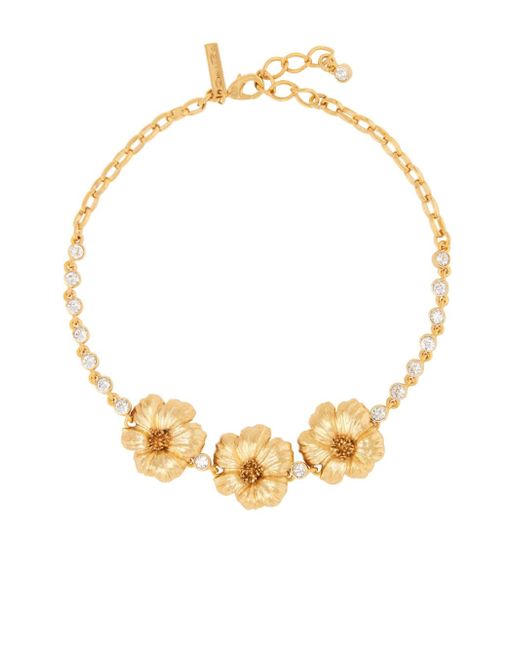 Oscar de la Renta crystal-embellished floral necklace