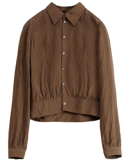 Lemaire crease-effect gathered blouse