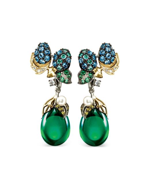 Anabela Chan 18kt gold Greenberry multi-stone earrings