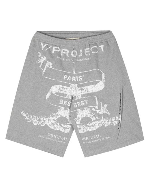Y / Project logo-print cotton shorts
