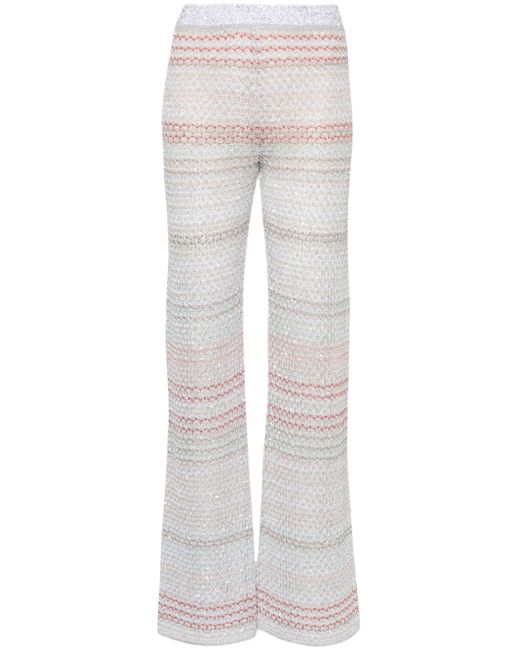 Missoni striped crochet-knit trousers
