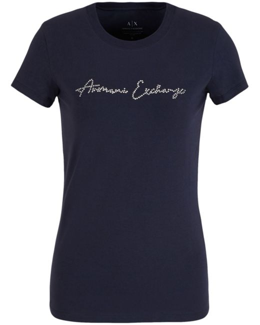 Armani Exchange rhinestone-embellished crew-neck T-shirt