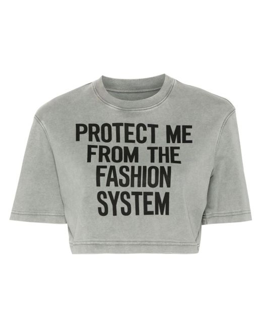 Moschino text-print cropped T-shirt