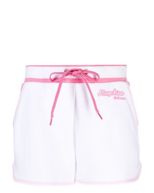 Moschino logo-print cotton track shorts