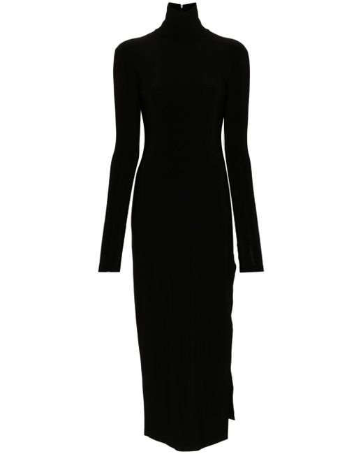 Norma Kamali side-slit stretch-jersey maxi dress