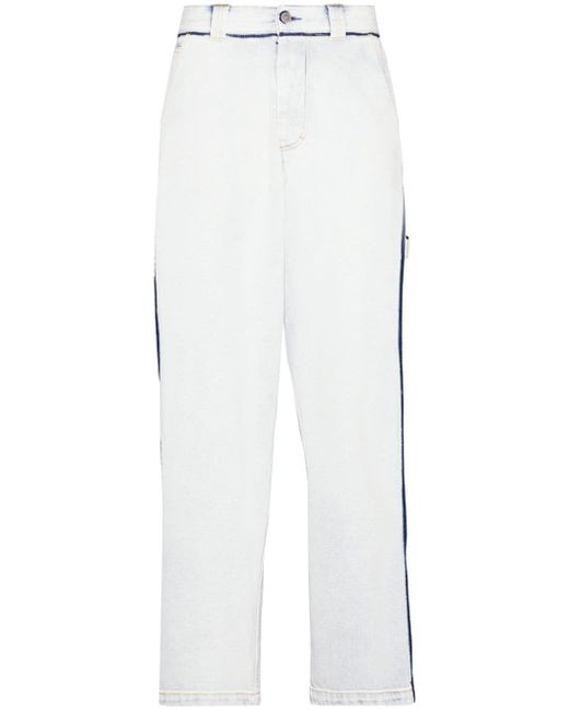 Maison Margiela contrasting-trim mid-rise wide-leg jeans