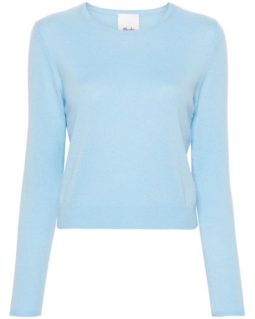 Allude round-neck cropped jumper