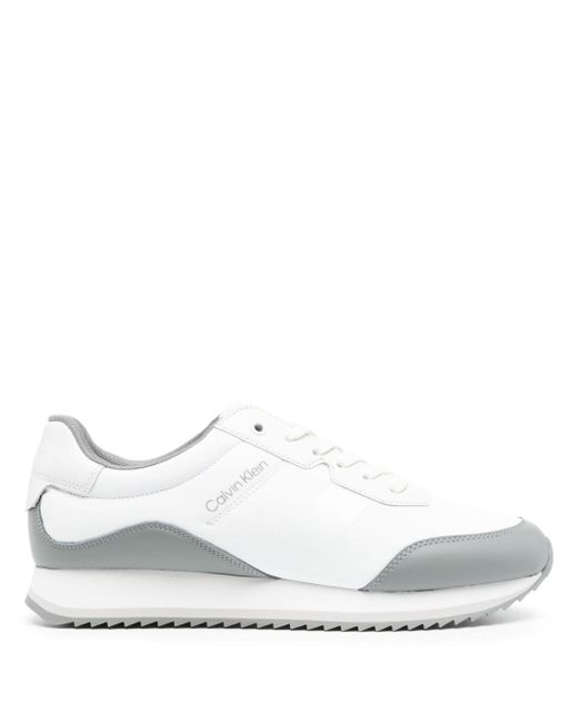 Calvin Klein contrasting-panel leather sneakers