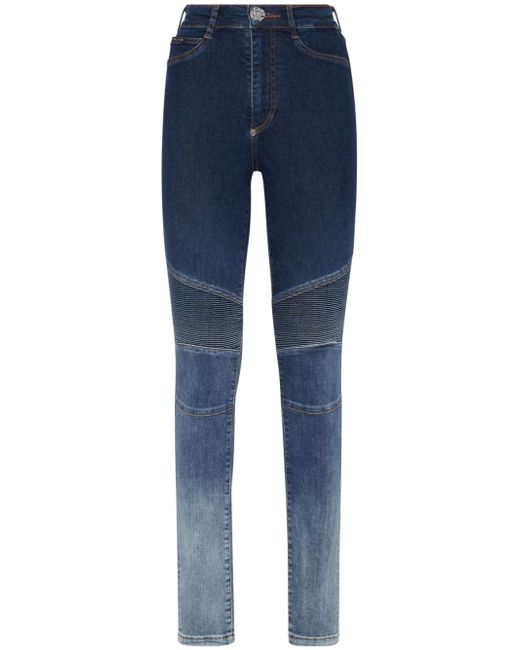 Philipp Plein logo-patch cotton blend skinny jeans
