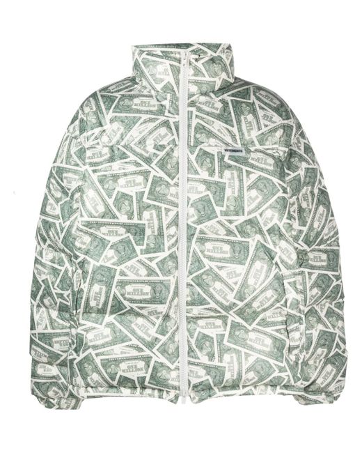 Vetements money-print puffer jacket
