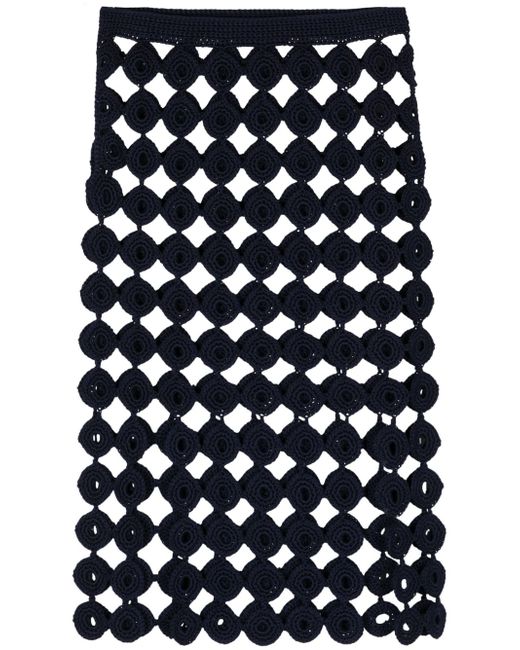 Wales Bonner Stanza crochet-knit midi skirt