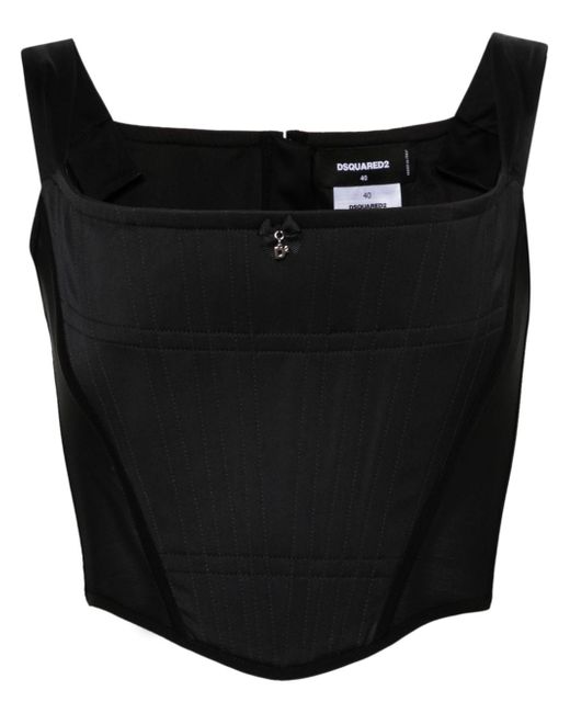 Dsquared2 mesh-panels corset top