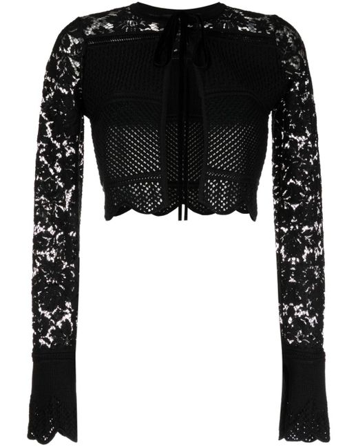 Roberto Cavalli cropped open-knit top