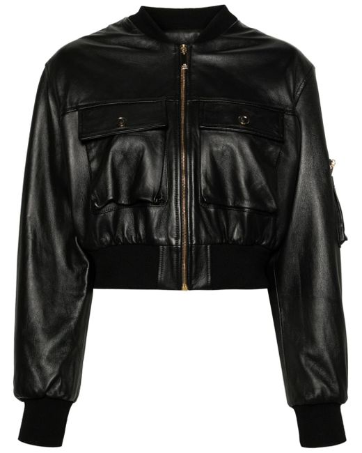 Elisabetta Franchi cropped leather jacket