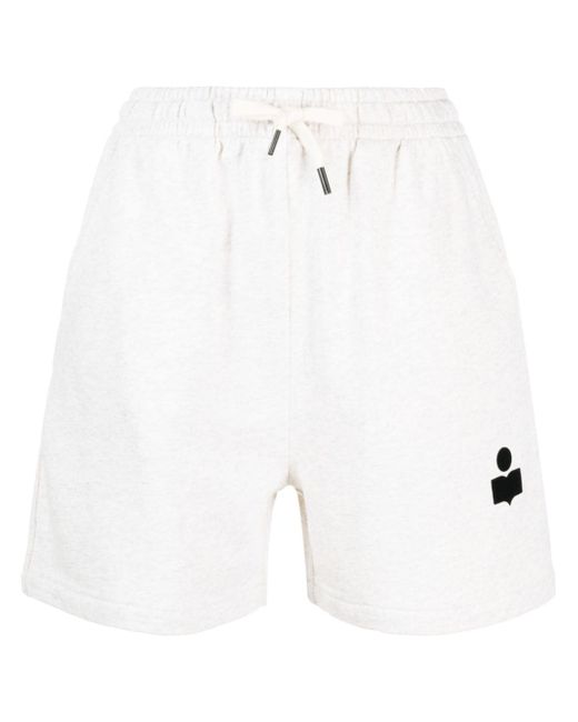 marant étoile logo-print cotton-blend track shorts