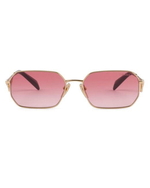 Prada triangle-logo rectangle-frame sunglasses