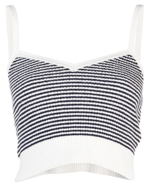 Sandro striped cropped knitted top