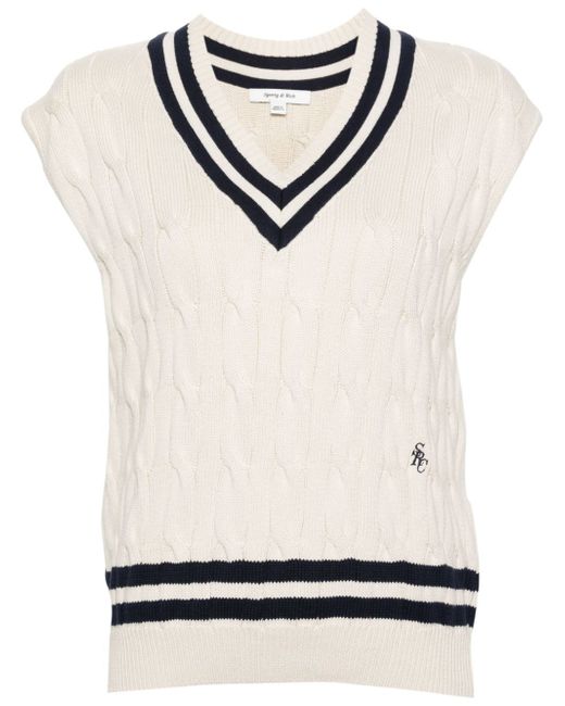 Sporty & Rich cable-knit knitted top