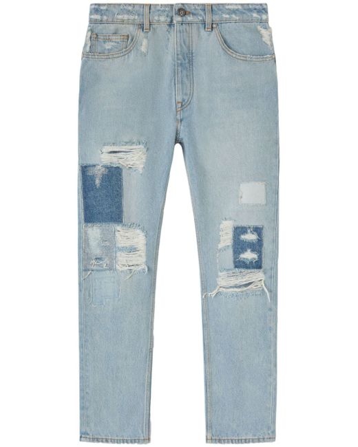 Palm Angels ripped straight-leg jeans