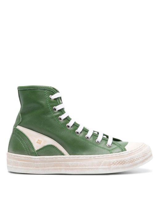 MoMa panelled leather high-top sneakers