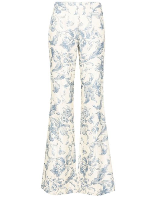 Sandro floral-print flared trousers