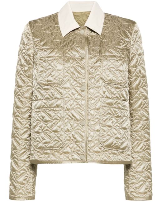 Moncler corduroy-collar quilted shirt jacket