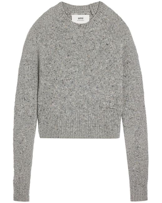 AMI Alexandre Mattiussi speckled-knit virgin wool-blend jumper