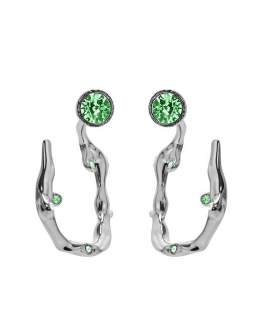 Oscar de la Renta asymmetric crystal-embellished earrings