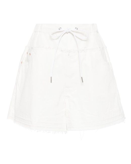 Sacai drawstring-waist cotton shorts