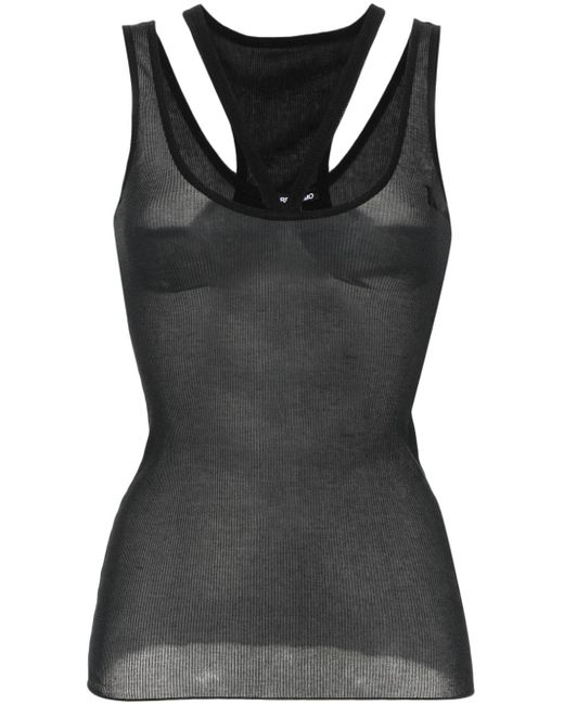Andreādamo fine-ribbed cut-out tank top
