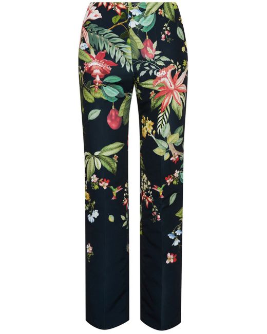 Oscar de la Renta Flora Fauna floral-print trousers