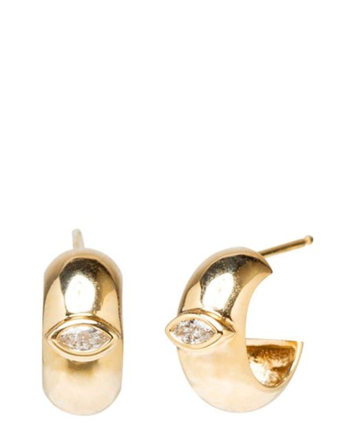 Zoe Chicco 14kt yellow half-hoop diamond earrings