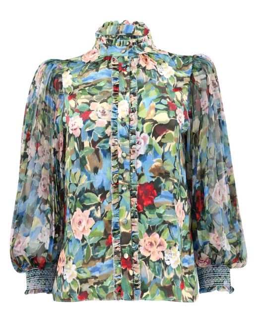 Alice + Olivia Ilan floral-print blouse