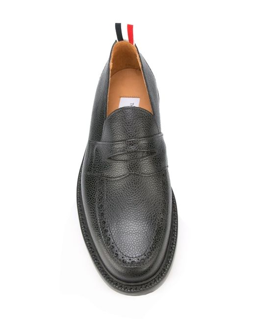 Thom Browne Penny Loafer With Leather Sole Pebble Grain