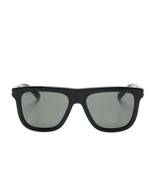 Gucci logo-plaque wayfarer-frame sunglasses