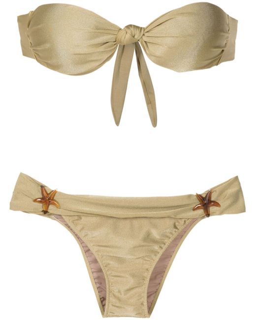 Adriana Degreas star-appliqué strapless swimsuit