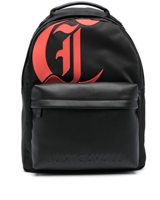 Just Cavalli appliqué-logo gabardine-weave backpack