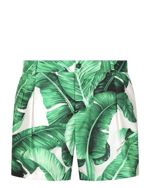 Dolce & Gabbana Banana Leaf-print swim shorts