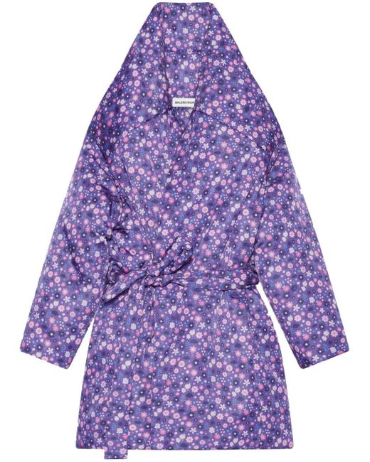 Balenciaga all-over floral-print coat