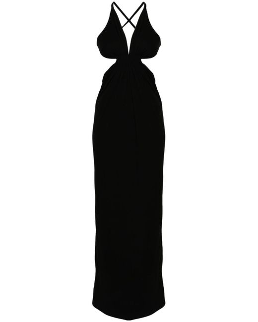 Saint Laurent cut-out crepe maxi dress