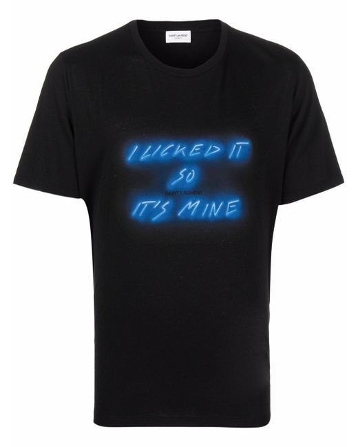 Saint Laurent slogan-print T-shirt