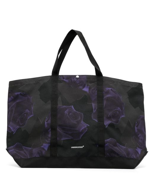 Undercover rose-print taffeta tote bag