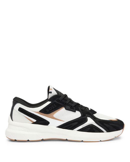 Boss panelled lace-up sneakers