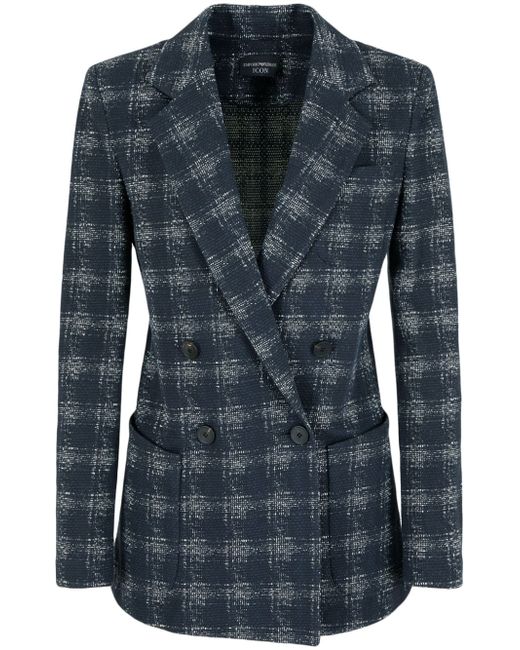 Emporio Armani double-breasted cotton-blend blazer