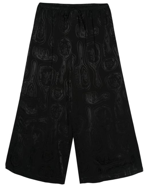 Bimba Y Lola patterned-jacquard cropped trousers