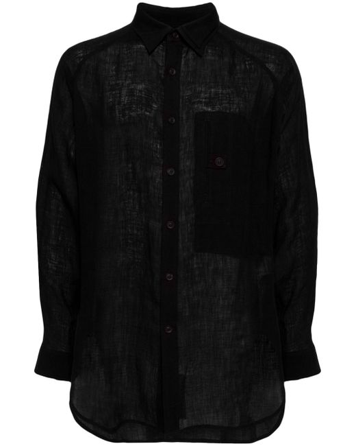 Yohji Yamamoto panelled linen shirt